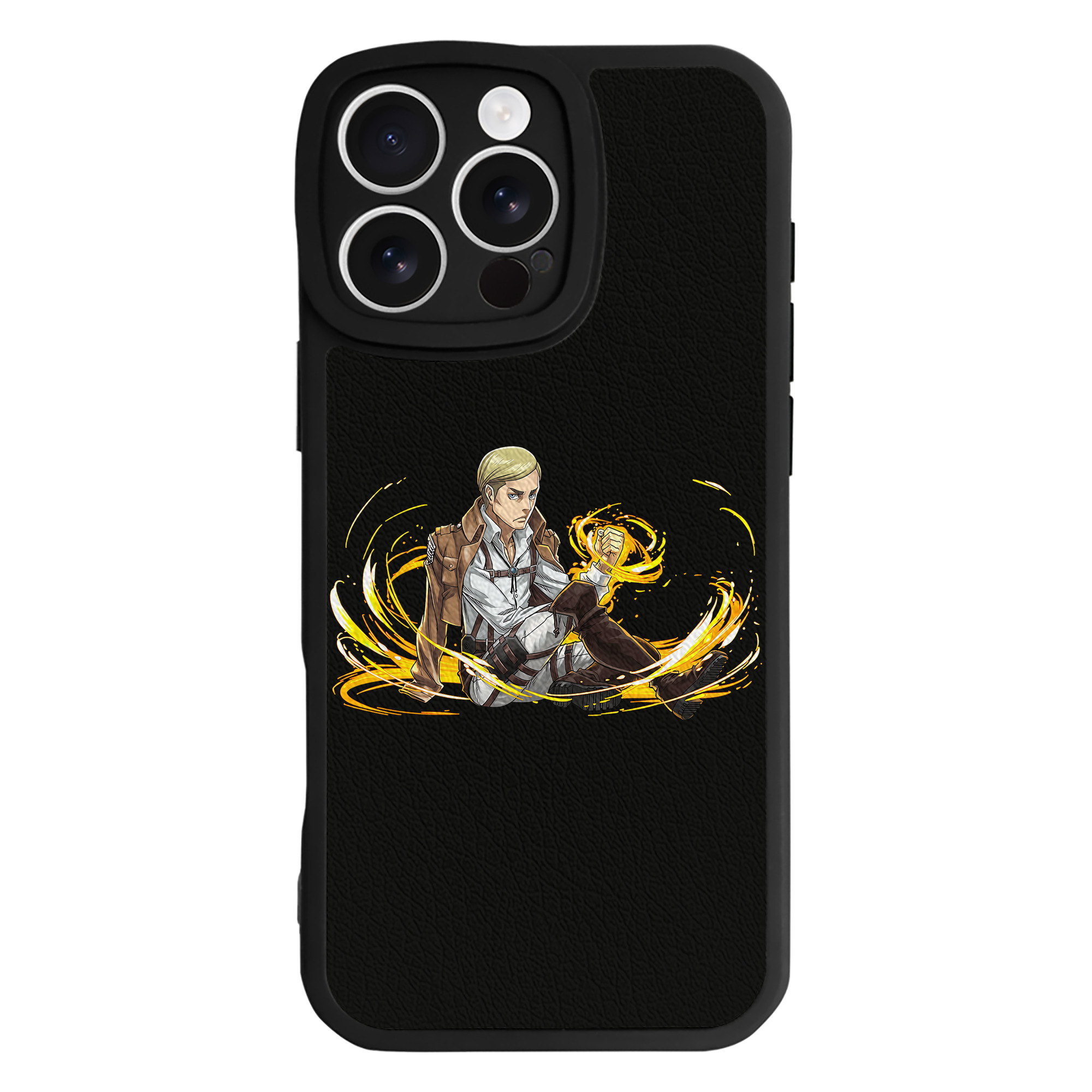 （画像用） 進撃の巨人 エルヴィン・スミス Attack on Titan Erwin Smith 【iPhone 16シリーズ対応】シリコンスマホケース（レザー調） 材質：シリコン